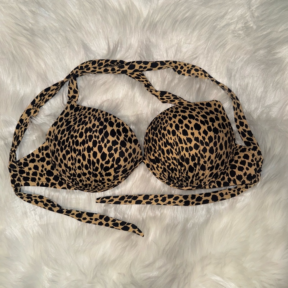 Victoria’s Secret Leopard Print Padded Push Up Bikini Top